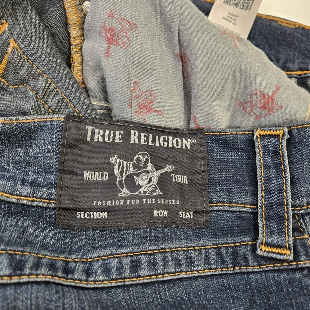 True Religion Mens Ricky‎ Relaxed Straight Leg Jeans Size 36 Flap Pocket Denim